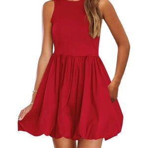 Sleeveless Red A-Line Mini Dress